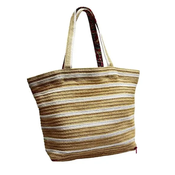 Vera Bradley Tan and Pink Starfish Beach Bag - Picture 2 of 11